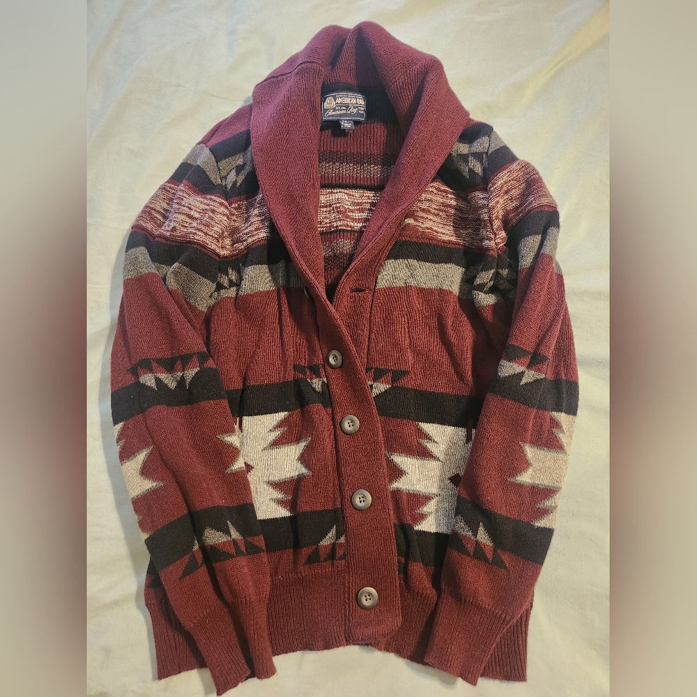 American Rag Maroon Tribal Cardigan